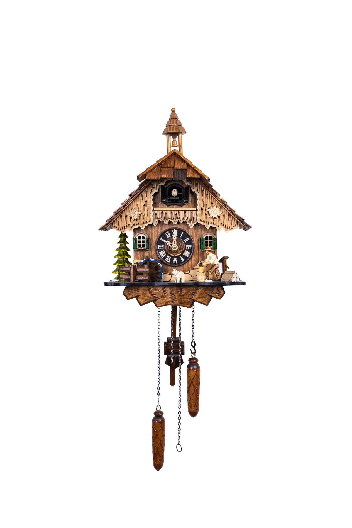 KQ 20- Wood Cutter 1 Quartz German Handcrafted Cuckoo Clock ...