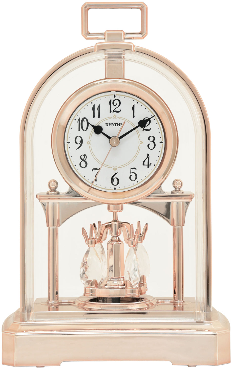 Rhythm Pink Gold Table Clock